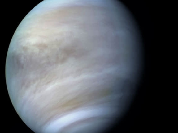 The surface of Venus? Ninety Earth atmopsheres of spacecraft-crushing pressure, with temperatures hovering around 460 degrees Celsius — more than hot enough to make gasoline spontaneously combust. But at VAMP’s 50km cruising altitude, it’s 15 d