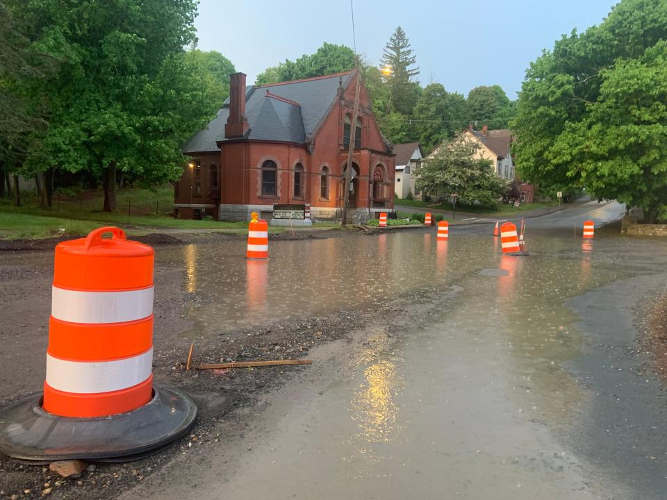 A portion of Pearl Street in Gardner was closed to traffic due to substantial flooding in the area Tuesday night. Motorists are being urged to find alternate routes until further notice.