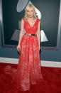 <b>Natasha Bedingfield</b><br> <b>Grade: A-</b><br> The other best red dress of the night went to “Unwritten” singer Natasha Bedingfield, who wowed in a lacy Emerson number with side cut-outs and a gold belt.