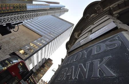 A branch of Lloyds Bank is seen in the City of London December 16, 2014. REUTERS/Toby Melville