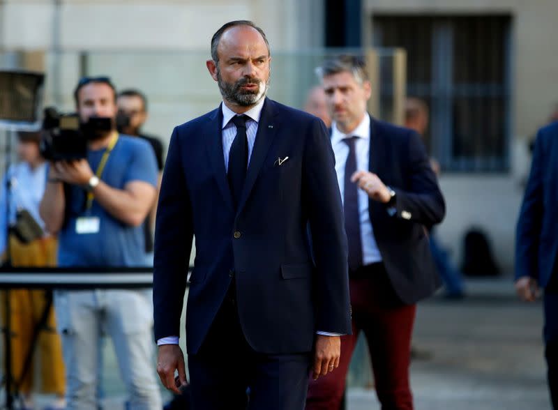 Political party leaders meeting at the Hotel Matignon in Paris