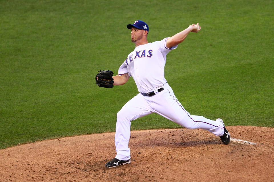 KANSAS CITY, MO - JULY 10: American League All-Star Matt Harrison #54 of the Texas Rangers pitches in the fourth inning during the 83rd MLB All-Star Game at Kauffman Stadium on July 10, 2012 in Kansas City, Missouri. (Photo by Dilip Vishwanat/Getty Images)