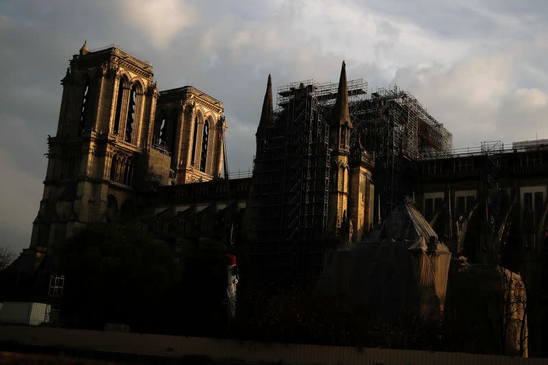 Notre Dame Cathedral in Paris ahead of Easter celebrations to be held under lockdown