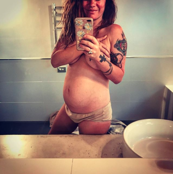 Constance Hall has shared her first bump pic online. Photo: Instagram