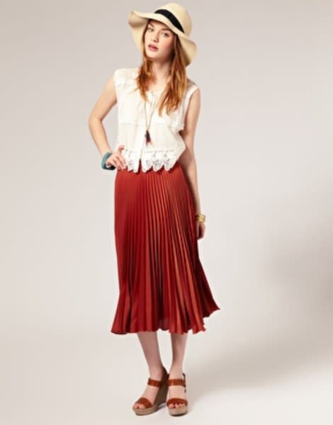 Pleated Midi Skirt 