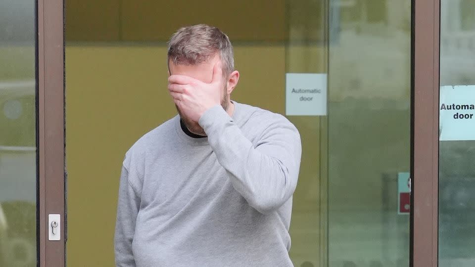 Matthew Trickett leaving Westminster Magistrates' Court, central London, on May 13, 2024. - Jonathan Brady/AP