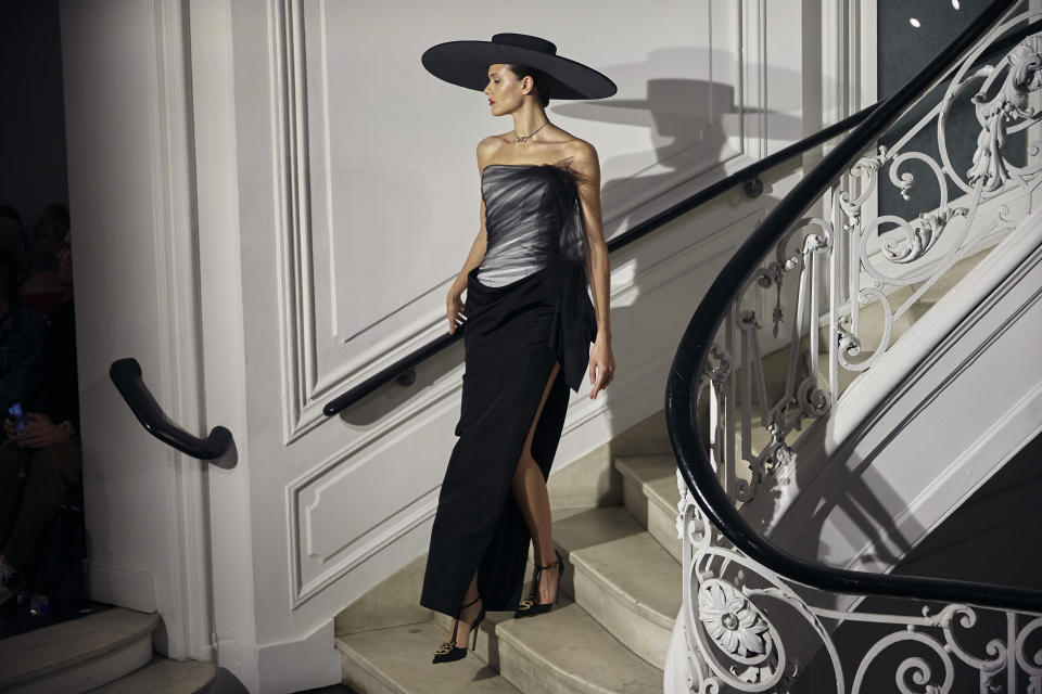 Fashion from the Christian Siriano collection is modeled during Fashion Week on Wednesday, Sept. 7, 2022, in New York. (AP Photo/Andres Kudacki)