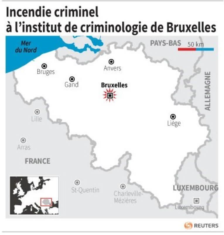 INCENDIE CRIMINEL À L'INSTITUT DE CRIMINOLOGIE DE BRUXELLES