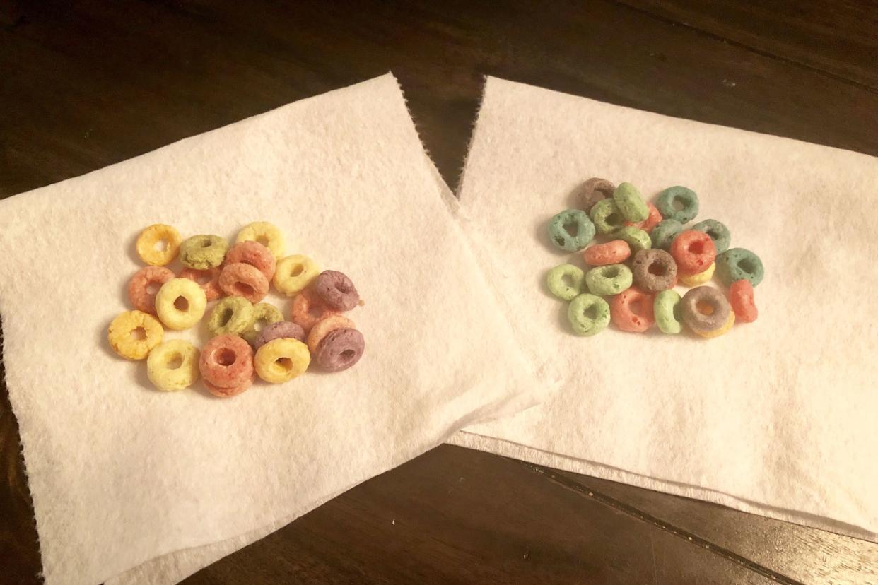 fruit loops and fruit rounds samples