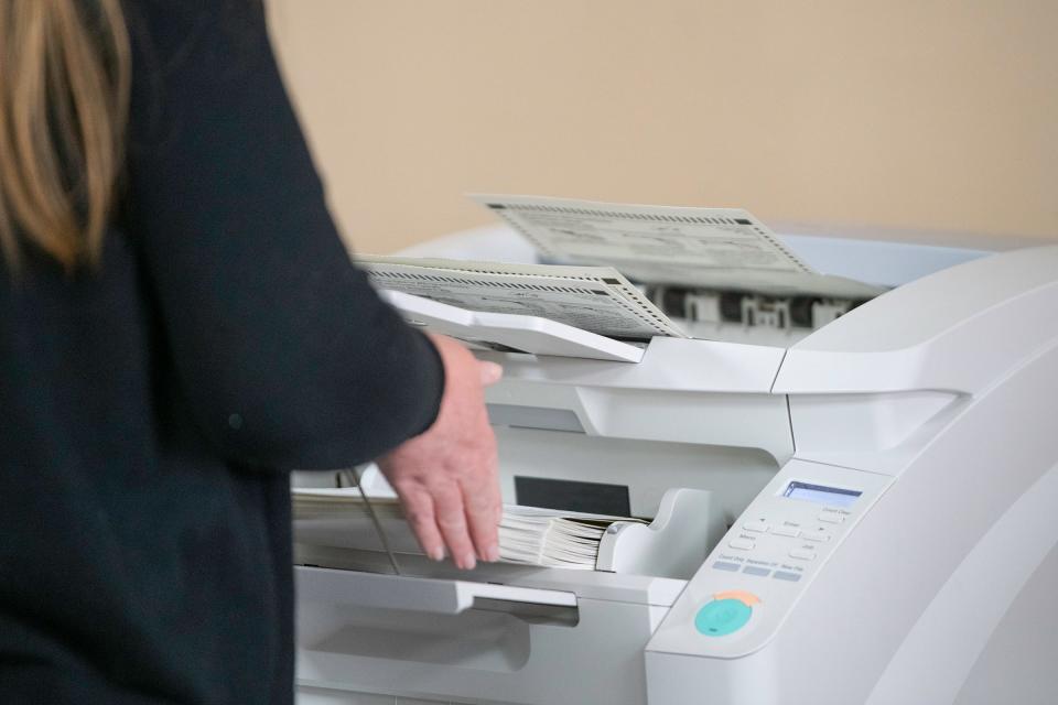 The final batch of ballots are counted for the 2022 midterm elections at the Pueblo Elections Department on Thursday, Nov. 17, 2022.