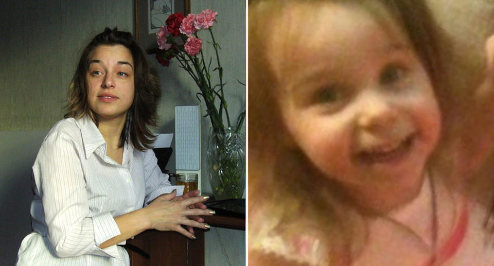 Pictured are Natalya Lvovna Belova (left) and her seven-year-old daughter, Vera (right). The pair died in a building fire in Russia.