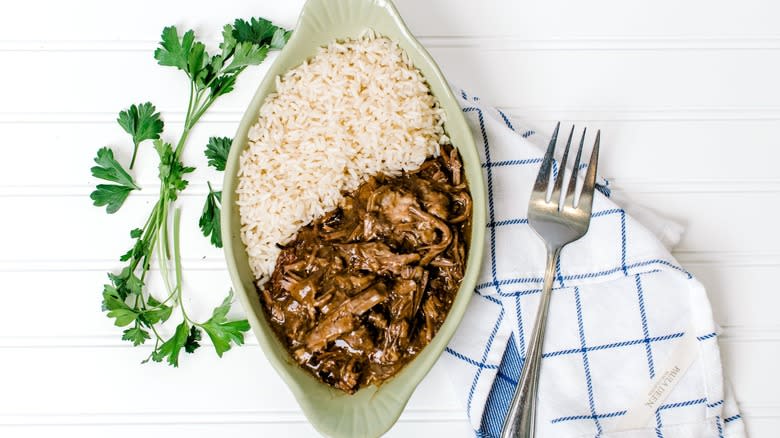 beef pot roast and rice