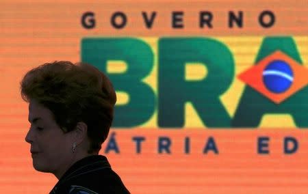 Brazil's President Dilma Rousseff attends the launching of the new Family Agriculture plan at Planalto Palace in Brasilia , Brazil, May 3, 2016. REUTERS/Adriano Machado