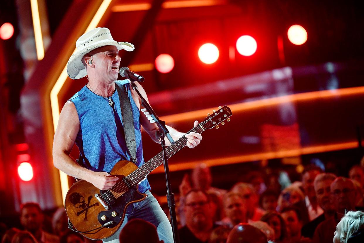 Kenny Chesney performs during the 53rd Academy of Country Music Awards show at the MGM Grand Garden Arena on April 15, 2018, in Las Vegas.