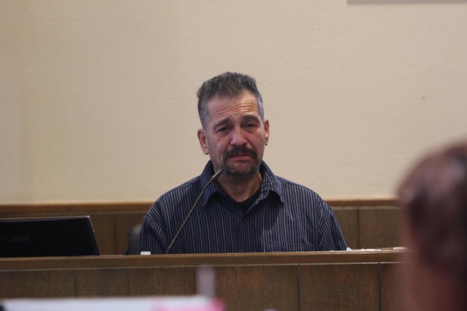 Michael Ortiz testifies during the child abuse trial of Alexis Murray Smith, Sept. 14, 2023 at Eddy County District Court.