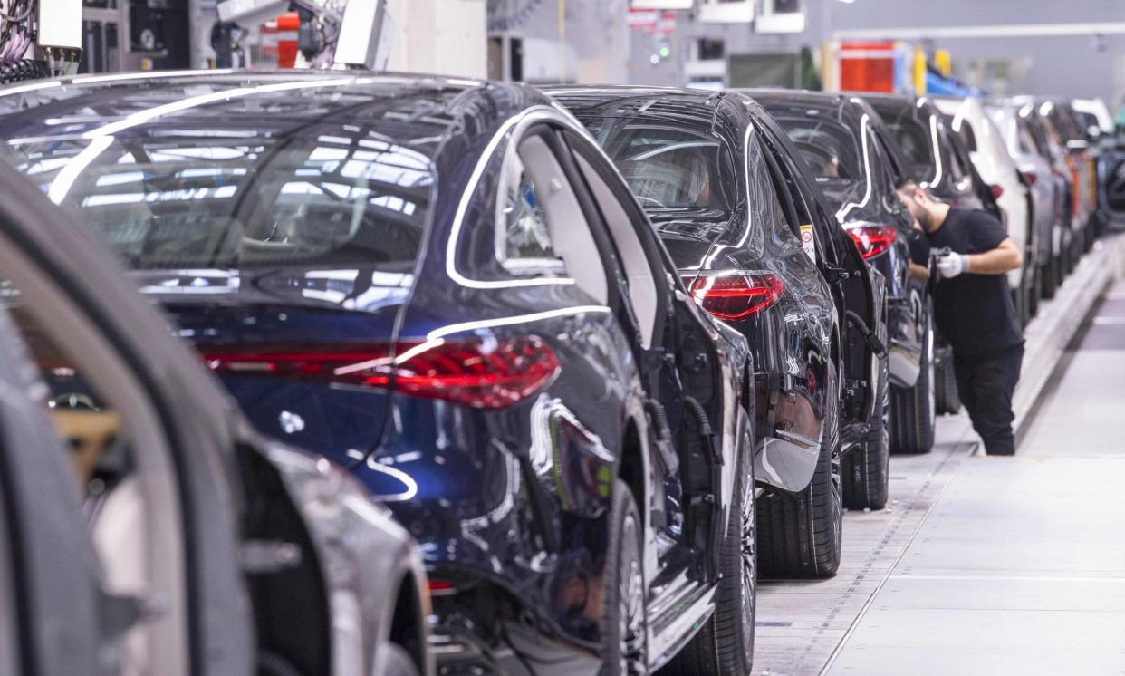 <span>Manufacturing accounts for a large share of Germany’s economy and the car sector is very reliant on China.</span><span>Photograph: Thomas Kienzle/AFP/Getty</span>