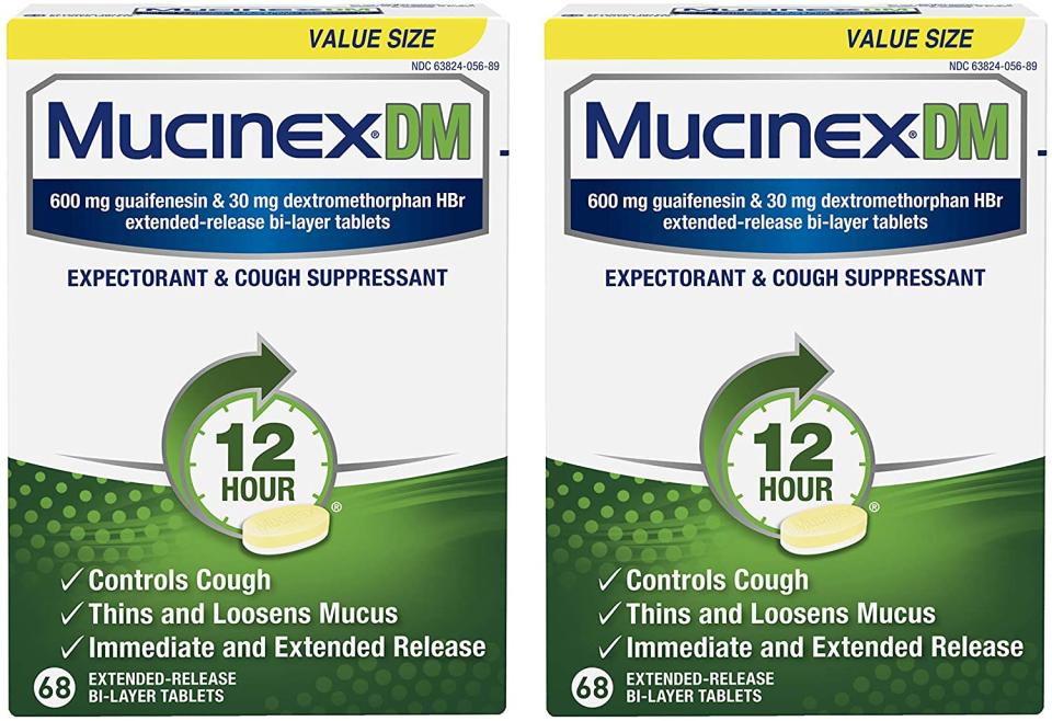 Mucinex DM Expectorant and Cough Suppressant 12-Hour Relief Tablets (Photo: Amazon)