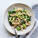 <p>Swap out regular pasta for pasta made with chickpeas and you'll more than triple the fiber and double the protein in this simple, satisfying dish. Be sure to save some of the pasta water to make a sauce. Feel free to use frozen broccoli in a pinch (you can blanch the broccoli in the same water you use to cook the pasta). <a href="https://www.eatingwell.com/recipe/7889878/3-ingredient-goat-cheese-pasta-with-broccoli/" rel="nofollow noopener" target="_blank" data-ylk="slk:View Recipe;elm:context_link;itc:0;sec:content-canvas" class="link ">View Recipe</a></p>