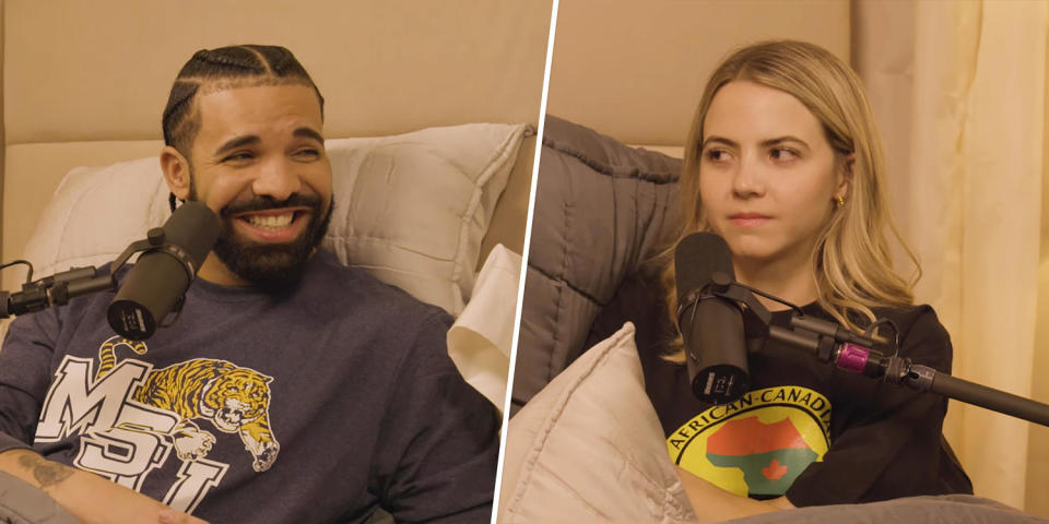 Bobbi Althoff interviews Drake. (Bobbi Althoff via YouTube)