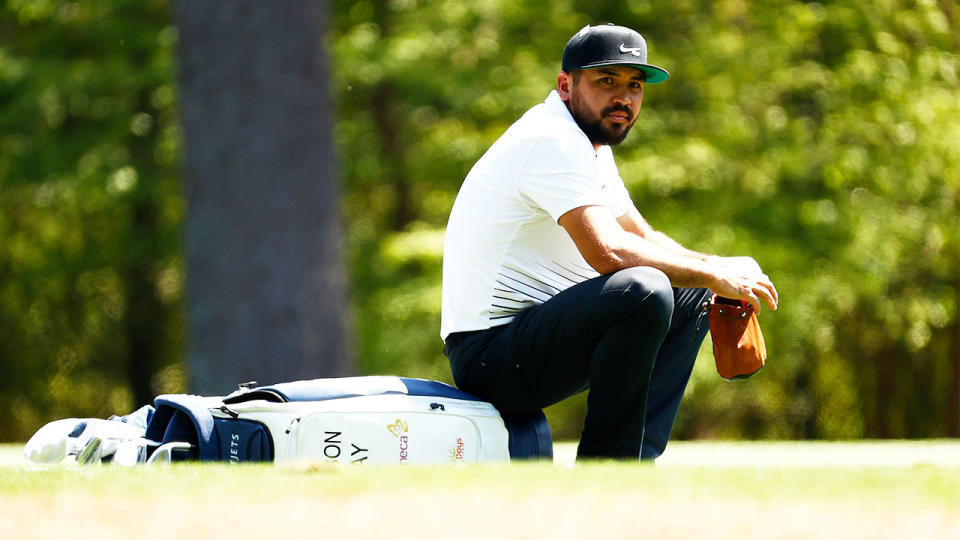 Jason Day (pictured) at a practice session during the 2021 Augusta National.