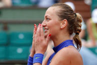 Tennis - French Open - Roland Garros, Paris, France - 28/5/17Czech Republic's Petra Kvitova celebrates winning her first round match against USA's Julia BoserupReuters / Pascal Rossignol