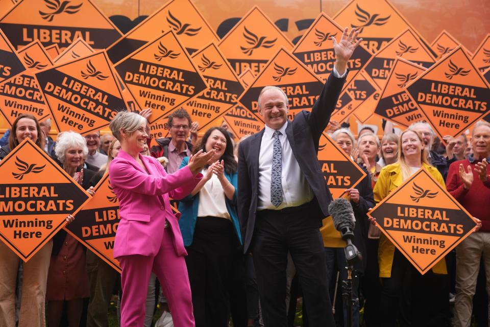 Liberal Democrats deputy leader Daisy Cooper and party leader Sir Ed Davey (James Manning/PA) (PA Wire)