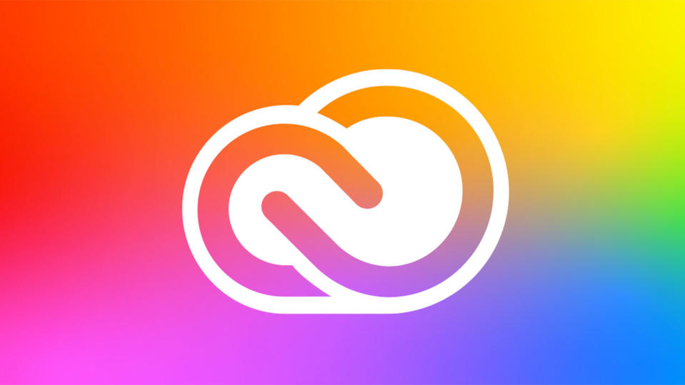 Adobe Creative Cloud logo on a colourful background