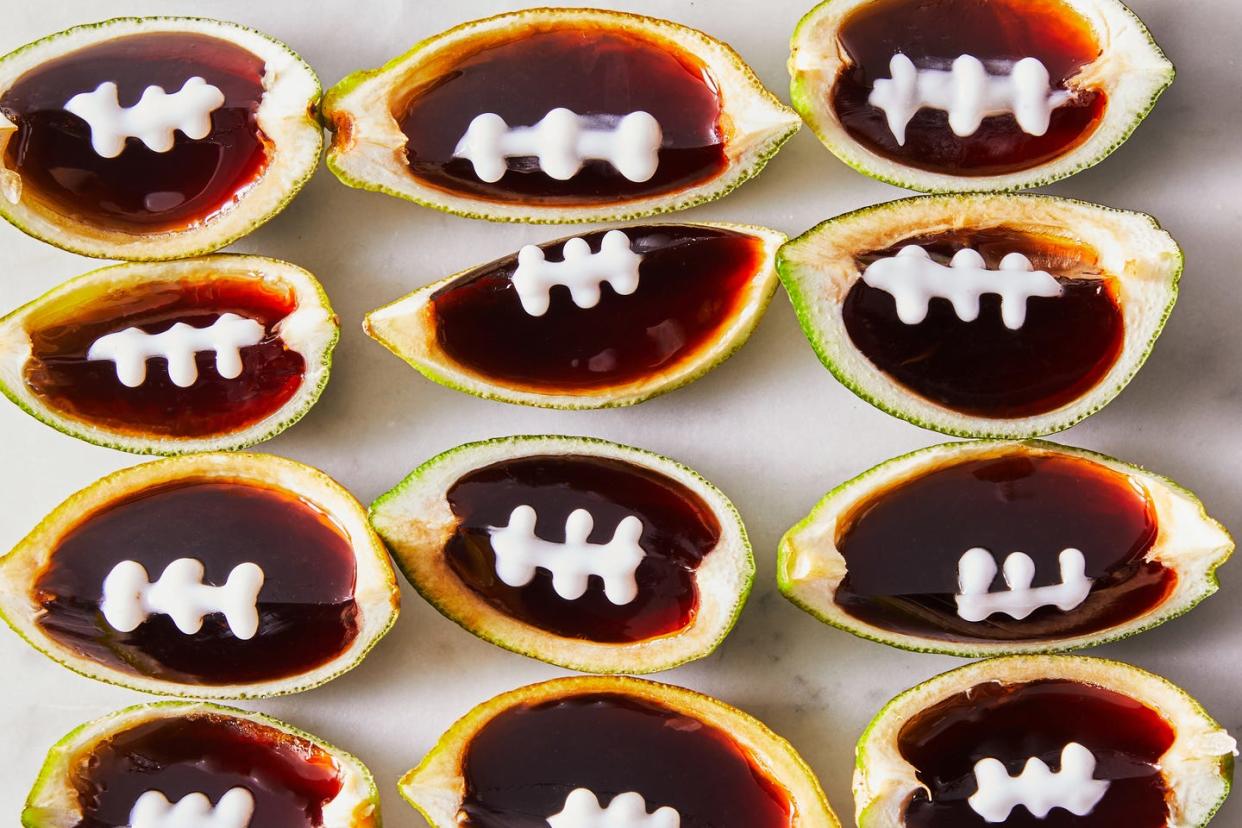 rum and coke football shaped jello shots