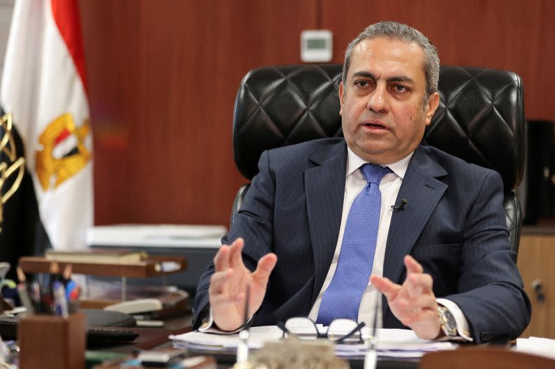 FILE PHOTO: Khaled Abbas, chairman of the Administrative Capital for Urban Development (ACUD), speaks during an interview with Reuters in the New Administrative Capital (NAC) east of Cairo