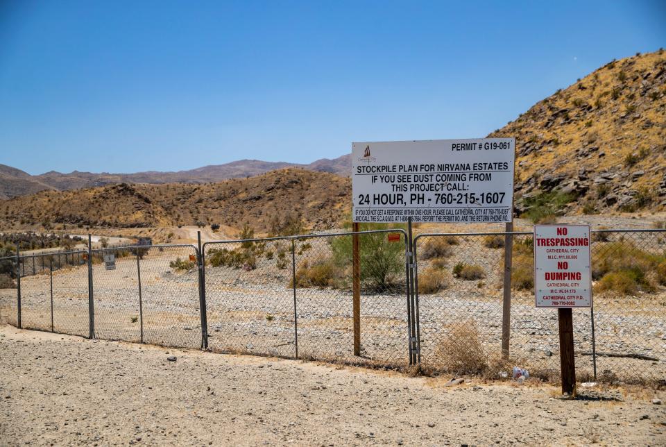 The future site of Nirvana Estates is seen in Cathedral City on June 6.