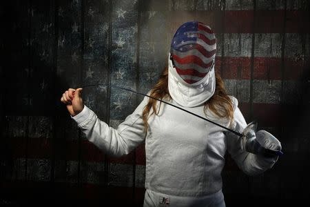 Fencer Mariel Zagunis poses for a portrait at the U.S. Olympic Committee Media Summit in Beverly Hills, Los Angeles, California March 7, 2016. REUTERS/Lucy Nicholson