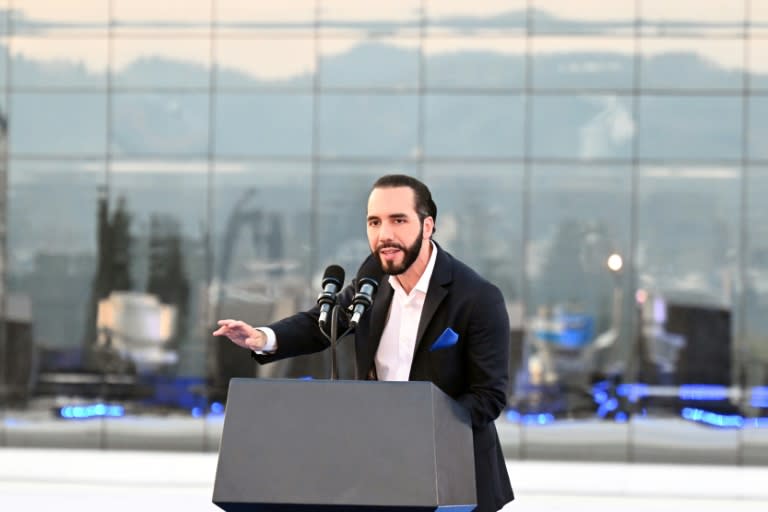 El presidente de El Salvador, Nayib Bukele, el 15 de abril de 2024 en San Salvador (Marvin Recinos)