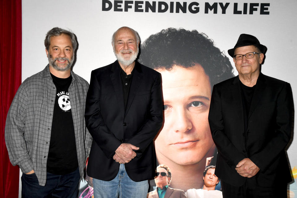 Judd Apatow, Rob Reiner, and Albert Brooks attend the HBO Documentary Films Screening of "Albert Brooks: Defending My Life"