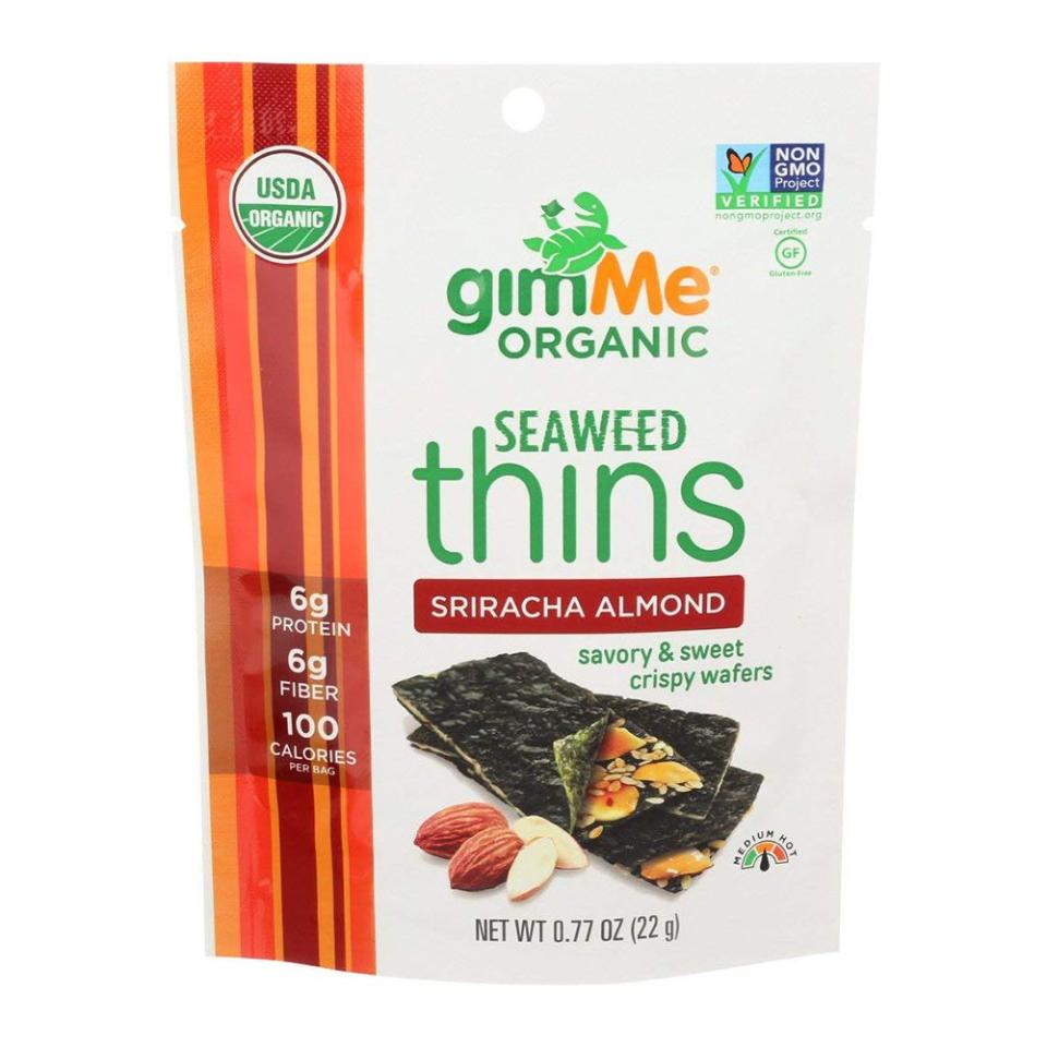 gimMe Snacks Sriracha Almond Organic Seaweed Thins (12-Pack)