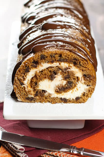 Chocolate Chip Pumpkin Roll