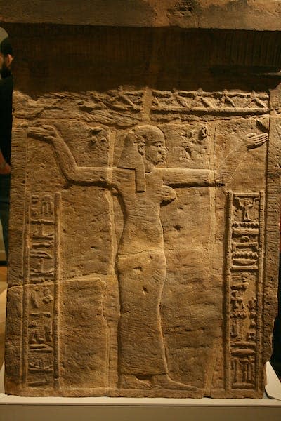 A relief depicting the Nubian Kandake Amanitore in the Egyptian Museum in Berlin. <a href="https://commons.wikimedia.org/wiki/File:Aegyptisches_Museum_Berlin_InvNr7261_20080313_Barkenuntersatz_Natakamani_Amanitore_aus_Wad_Ban_Naga_4.jpg" rel="nofollow noopener" target="_blank" data-ylk="slk:Sven-Steffen Arndt/Wikimedia Commons;elm:context_link;itc:0;sec:content-canvas" class="link ">Sven-Steffen Arndt/Wikimedia Commons</a>, <a href="http://creativecommons.org/licenses/by-sa/4.0/" rel="nofollow noopener" target="_blank" data-ylk="slk:CC BY-SA;elm:context_link;itc:0;sec:content-canvas" class="link ">CC BY-SA</a>