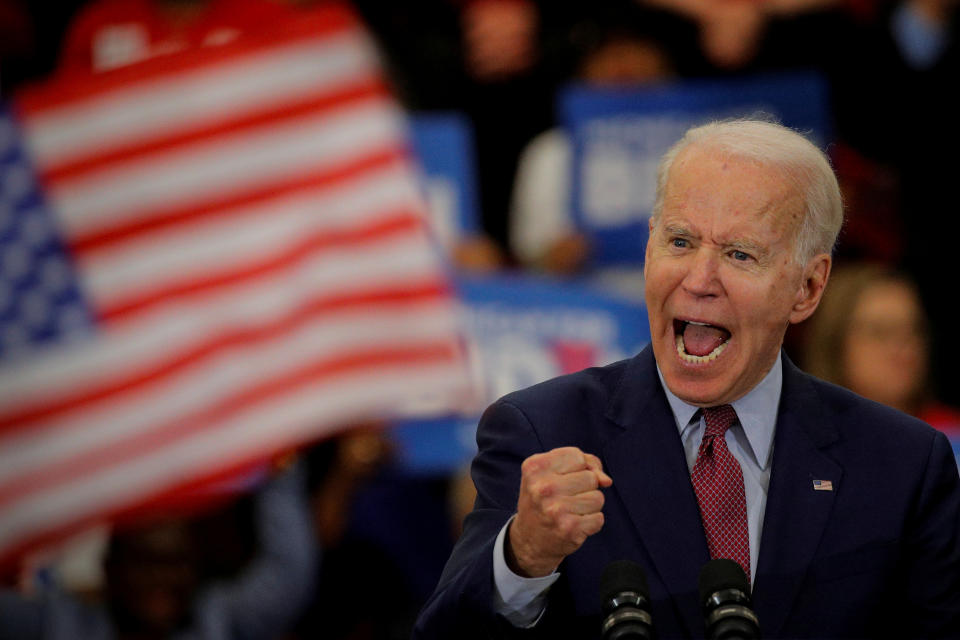 Democratic U.S. presidential candidate and former Vice President Joe Biden speaks during a campaign stop in Detroit, Michigan, U.S., March 9, 2020. REUTERS/Brendan McDermid.     TPX IMAGES OF THE DAY