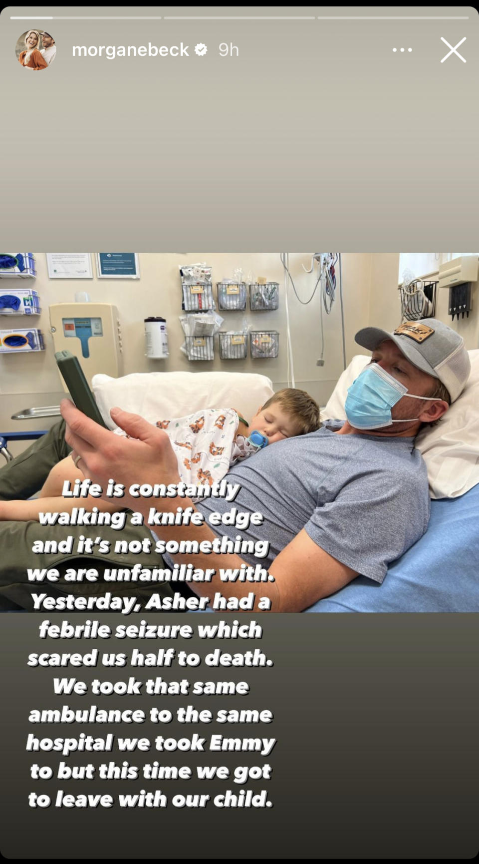 Morgan detailed her son's health scare. (Instagram story/Morgan Miller)