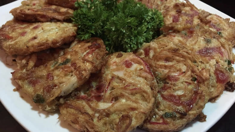 Korean crab jeon on plate