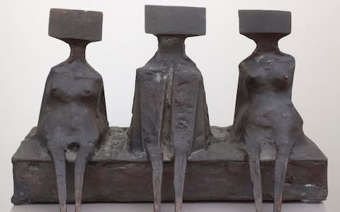 Lynn Chadwick, Three Sitting Figures, 1976, which was sold at this year's British Art Fair for around £50,000.  - Credit:  Piano Nobile, Robert Travers Works Of Art Ltd