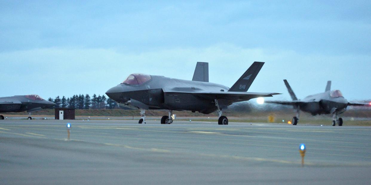 The first three F-35 fighter jets ordered by Norway's Air Force