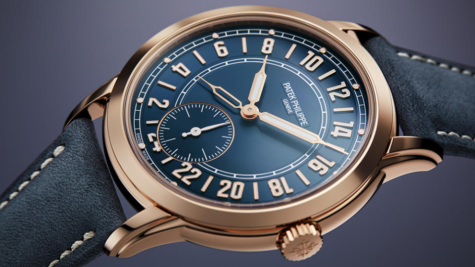 The new Patek Philippe Ref. 5224R, which Stern admits is "not easy to read" at first.