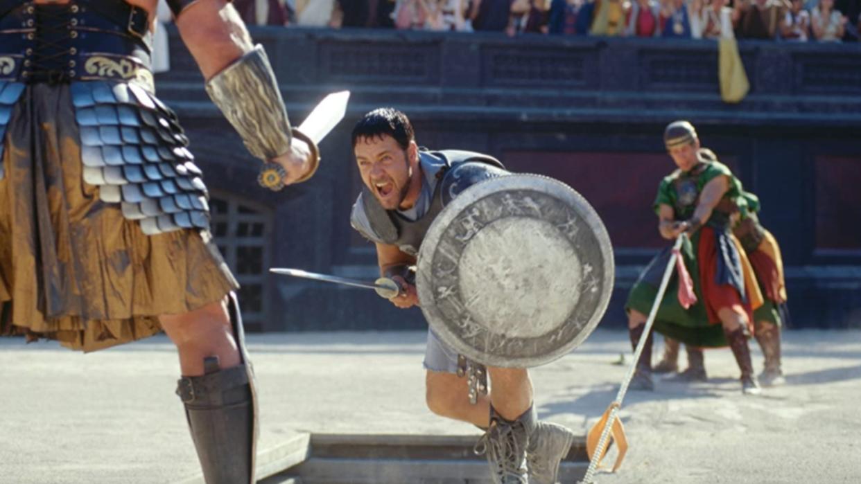  Russell Crowe in Gladiator . 