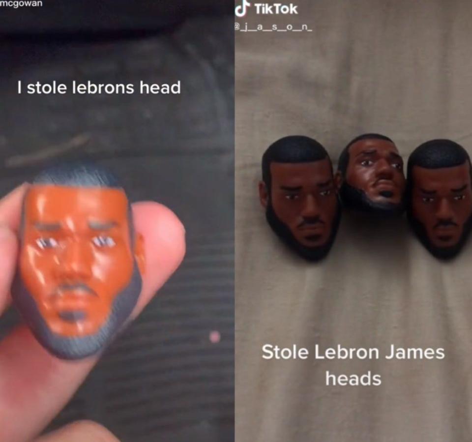 Tiktoks featuring the stolen heads of Lebron