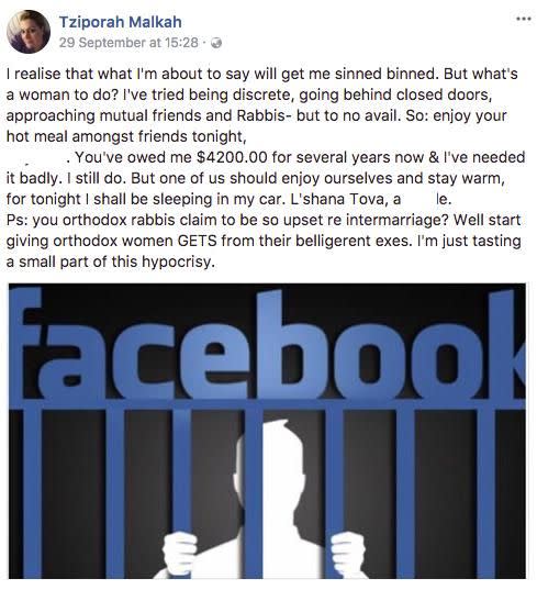 The 43-year-old took to Facebook to share her struggles. Source: Facebook