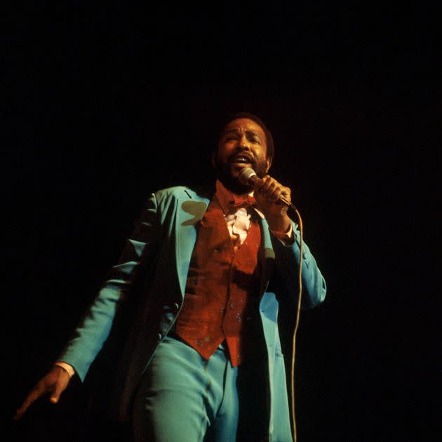 Marvin Gaye performing in London in 1976