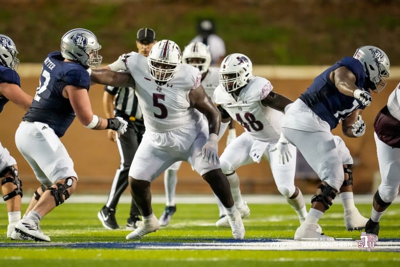 Texas Southern Tigers during the game against Rice Owls at Rice Stadium on Sept. 16, 2023, in Houston. (Photo courtesy of Texas Southern Athletics/Travis Pendergrass)