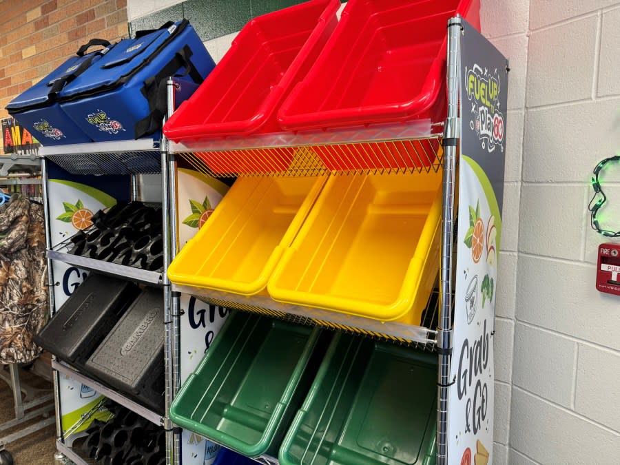 <em>The snack cart Mindy Otto received from the Fuel Up to Play 60.</em>