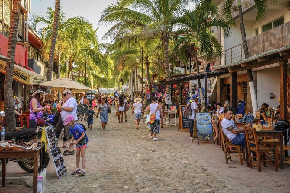 Restaurants and shops in Sayulita, Riviera Nayarit, Mexico