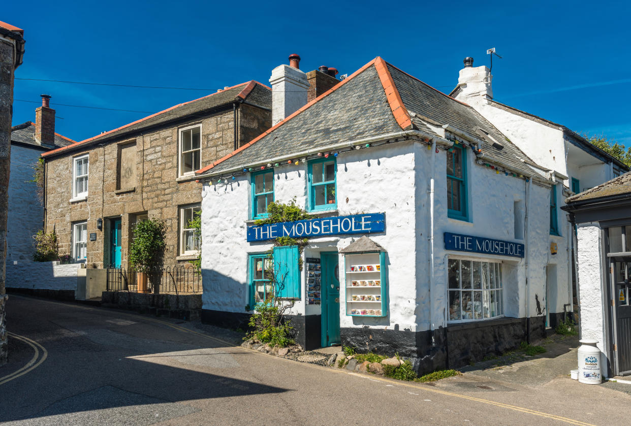 The Mousehole gift shop in the village center, Mousehole, Cornwall, England, UK. (Photo by: Andrew Michael/Education Images/Universal Images Group via Getty Images)